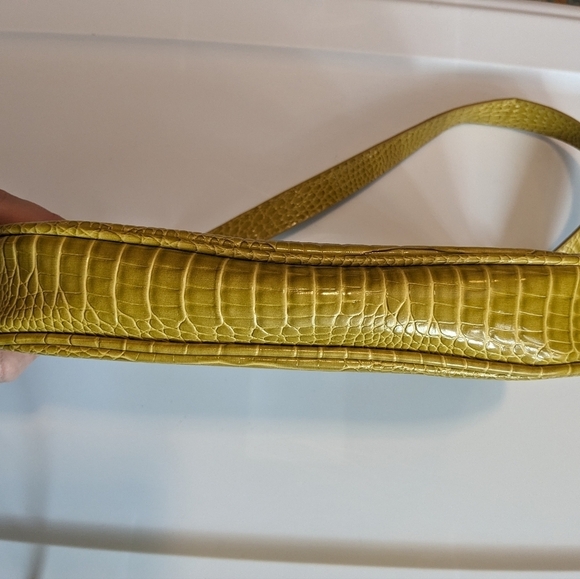 Urban Outfitters Mustard Yellow Snakeskin Print Faux Leather Purse Bag - Picture 7 of 8